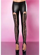 Леггинсы Aggressive pants под змеиную кожу со шнуровками