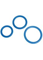 Набор из 3 синих эрекционных колец MENZSTUFF COMPLETE SET OF COCKRINGS