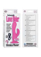 Розовый двухголовый вибратор-насадка Wireless Pleaser