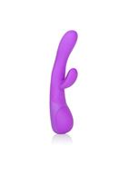 Фиолетовый вибромассажер Impress Tongue со стимуляцией клитора - 18 см.