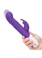 Фиолетовый вибромассажер для G-точки Slim Shaft Thrusting G-spot Rabbit (23 см)