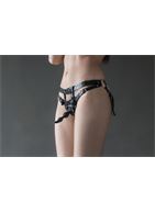 Черные трусики Softer с анальной насадкой - 10,5 см.