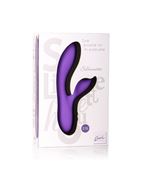 Фиолетовый вибромассажер с лепестком для стимуляции клитора Silhouette S19