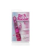 Розовый вибромассажер Petite Jack Rabbit - 24 см