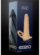 Телесный полый мужской страпон MAD (18,5 см)