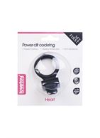 Чёрное виброкольцо для пениса Power Heart Clit Cockring
