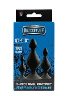 Набор из 3 чёрных анальных силиконовых втулок MENZSTUFF - 3-PIECE ANAL PAWN SET