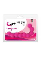 Розовая анальная цепочка SEE YOU CANDY CANE ANAL BEADS (13,1 см)