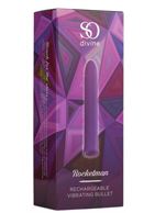 Фиолетовый гладкий вибратор Rocket Man (14 см)