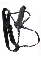 Полый страпон на регулируемых ремнях Harness with Hollow Strap-On (20,3 см)