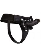 Чёрный страпон Realistic 7" Strap-On (21,3 см)