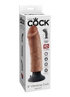 Кофейный вибратор со съемной присоской 8" Vibrating Cock (21,6 см)