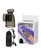 Дымчатая насадка-мастурбатор с вибрацией Vibrating Crystal Cap III