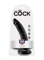 Чёрный фаллоимитатор с присоской 7" King Cock (17,8 см)