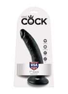 Чёрный фаллоимитатор с присоской 7 Cock - 19,9 см.