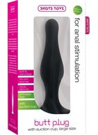 Чёрная фигурная анальная пробка Butt Plug with Suction Cup Large