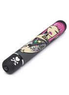 Чёрный вибратор с принтом CLASSIC VIBRATOR BLACK PINK LIPSTICK WOMAN - 18,4 см.
