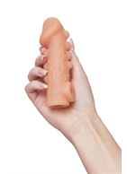 Телесная закрытая насадка с шишечками Cock Sleeve 008 Size S (13,8 см)