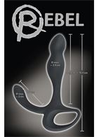 Черный силиконовый стимулятор простаты Plug with Perineum Stimulator
