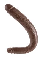 Двусторонний коричневый дилдо 16 Tapered Double Dildo - 40,6 см.