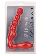 Красный силиконовый стимулятор PURRFECT SILICONE - 19 см.