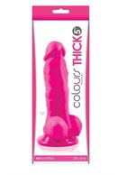 Розовый фаллоимитатор Pleasures Thick 5 Dildo - 18,3 см.