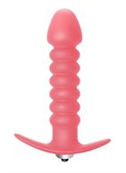 Розовая анальная пробка с вибрацией Twisted Anal Plug (13 см)