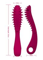 Малиновый вибратор Temptation Wand с шипиками (22 см)