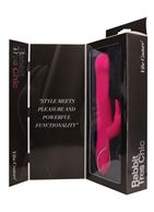Розовый вибратор со стимулятором клитора Rabbit Tres Chic - 23 см.