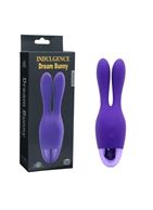 Фиолетовый вибратор INDULGENCE Rechargeable Dream Bunny - 15 см.