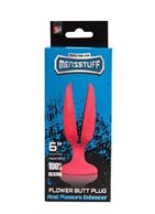Красная анальная пробка-бутон MENZSTUFF - FLOWER BUTT PLUG 6INCH (15 см)