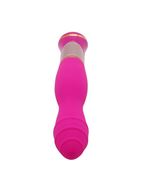 Ярко-розовый вибратор ротатор ECSTASY Deluxe Rippled Vibe (20 см)