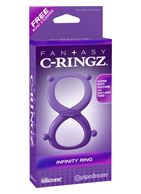 Фиолетовое эрекционное кольцо на пенис и мошонку Infinity Ring