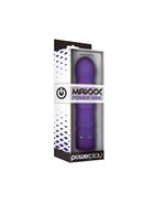 Фиолетовый ребристый вибромассажёр Maxx Power Vibe - 19 см.