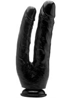 Чёрный анально-вагинальный фаллоимитатор Realistic Double Cock 10 Inch - 25,5 см.