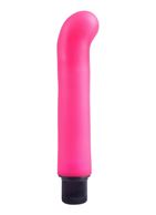 Ярко-розовый вибромассажер XL G-Spot Softees с загнутым кончиком (16,2 см)