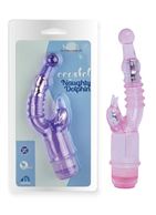 Розовый вибратор с клиторальным стимулятором Crystal Naughty Dolphin