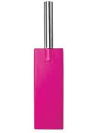 Розовая прямоугольная шлёпалка Leather Paddle - 35 см.