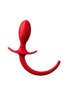 Красная анальная пробка с хвостом SHOVE UP 3.5INCH BUTTPLUG WITH TAIL