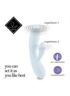 Нежно-голубой вибратор кролик Lea Rabbit Vibrator (20,2 см)