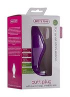 Фиолетовая средняя анальная пробка Butt Plug with Suction Cup Medium