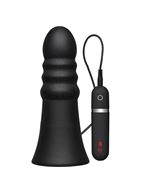 Анальная вибропробка Kink Vibrating Silicone Butt Plug Ridged 8 - 20,32 см.