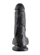 Чёрный фаллоимитатор 8" Cock with Balls (21,3 см)