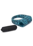Бирюзовое эрекционное виброкольцо на пенис SILICONE LOVE RING