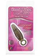 Дымчатый массажер со спиралевидным рельефом GOOD VIBES FINGER SLEEVE ANAL PROBE - 6 см.