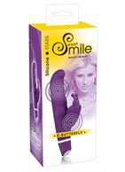 Фиолетовый вибростимулятор G-точки Smile G-Butterfly Vibrator с клиторальной бабочкой - 15,5 см.