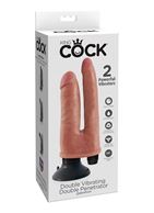 Двойной телесный вибратор со съемной присоской Double Vibrating Double Penetrator - 23,5 см.