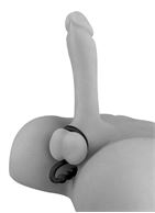 Черное эрекционное кольцо Ball Cinch with Anal Bead с анальной цепочкой