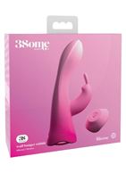 Розовый вибратор кролик со съемной присоской Wall Banger Rabbit (19,9 см)