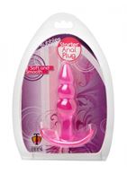 Розовая анальная пробка Bubbles Bumpy Starter - 11 см.